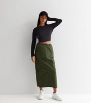 New Look Petite Khaki Parachute Midaxi Skirt
